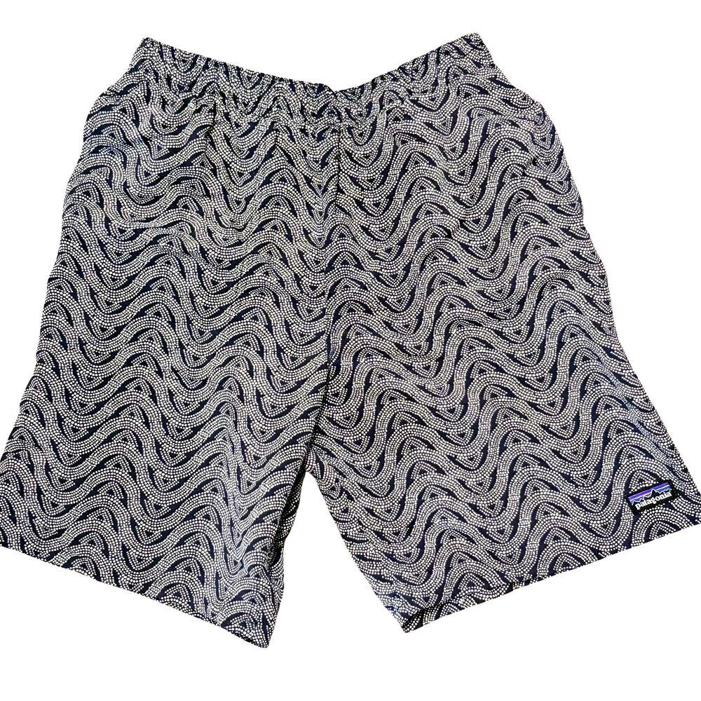 Patagonia Boys XL Swim Trunks Navy White Wave Print Youth Baggies Shorts​